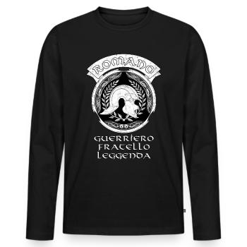 SPQR Légionnaire romain - T-shirt manches longues Premium bio Homme - noir - Devant - Nico (187cm)