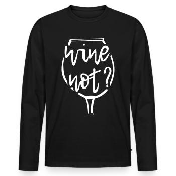 Wine not? Wine - Men's Premium Organic Long Sleeve Shirt - black - Front - Nico (187cm)
