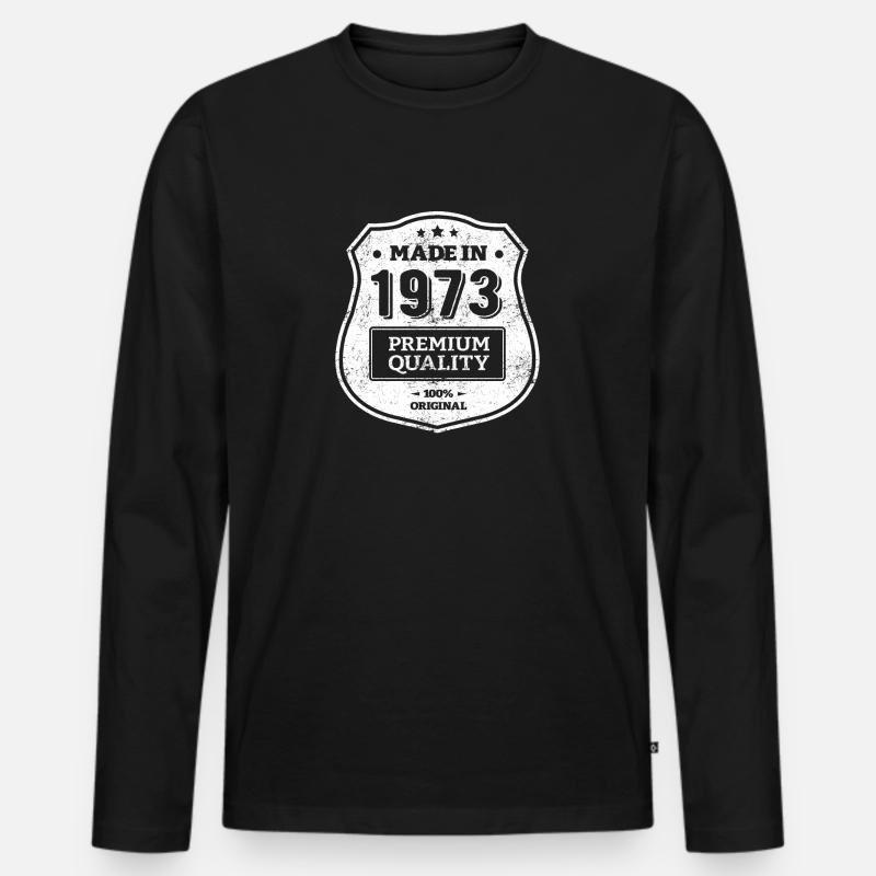 HERGESTELLT 1973 - Männer Premium Bio Langarmshirt - Schwarz