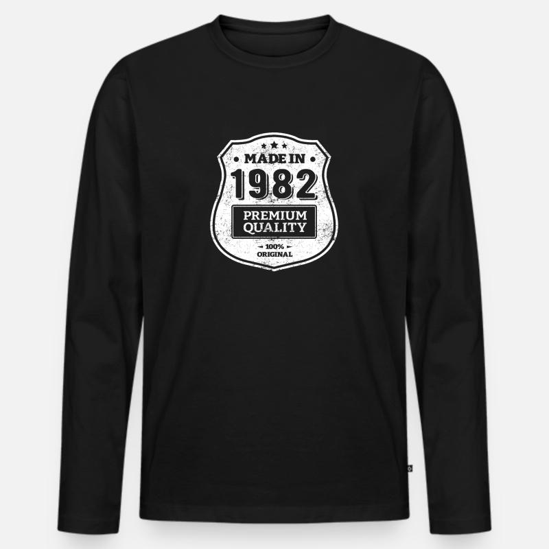 HERGESTELLT 1982 - Männer Premium Bio Langarmshirt - Schwarz