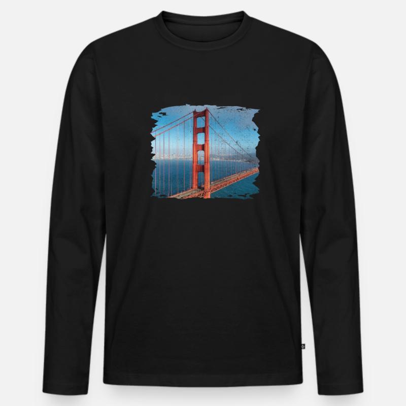 San Francisco Geschenk - Männer Premium Bio Langarmshirt - Schwarz