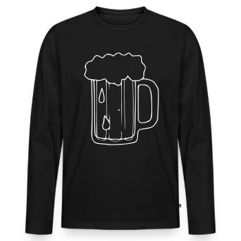 Beer Drawing Party Celebrate White - Men's Premium Organic Long Sleeve Shirt - black - Front - Nico (187cm)