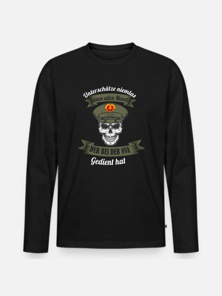 NVA Veteran DDR Armee - Männer Premium Bio Langarmshirt - Schwarz