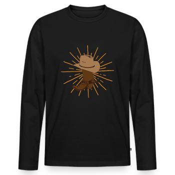Line Dance - Männer Premium Bio Langarmshirt - Schwarz - Vorne - Nico (187cm)
