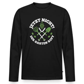 Garten - Männer Premium Bio Langarmshirt - Schwarz - Vorne - Nico (187cm)