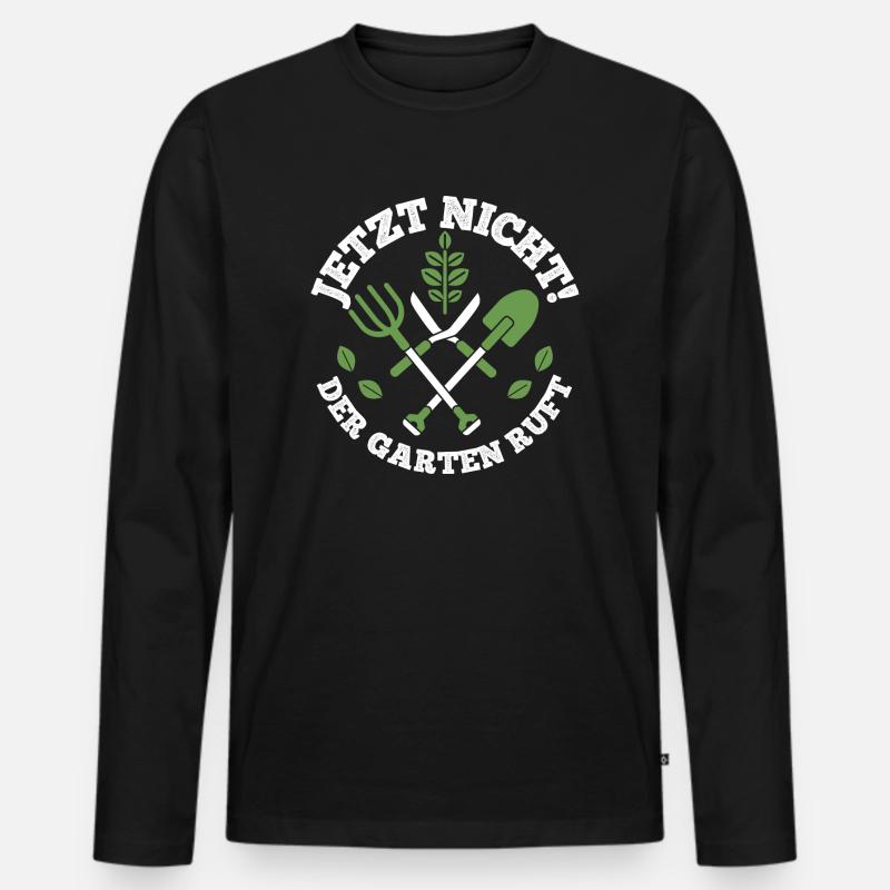 Garten - Männer Premium Bio Langarmshirt - Schwarz