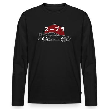 JZA80 Illustration - T-shirt manches longues Premium bio Homme - noir - Devant - Nico (187cm)