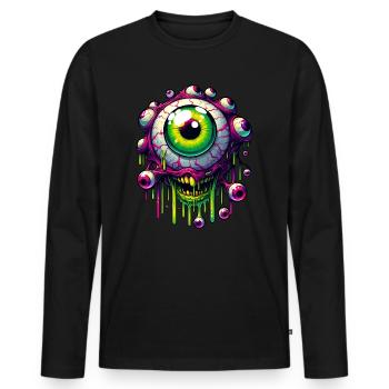 Festival Art Surréaliste Œil Psychédélique - T-shirt manches longues Premium bio Homme - noir - Devant - Nico (187cm)