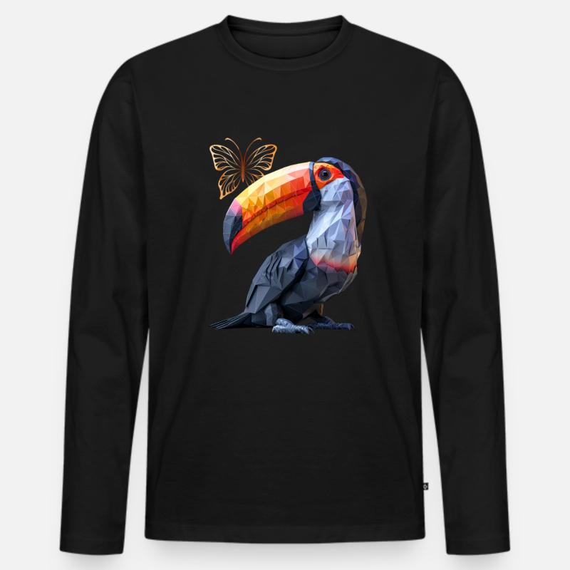 Tukan - Männer Premium Bio Langarmshirt - Schwarz