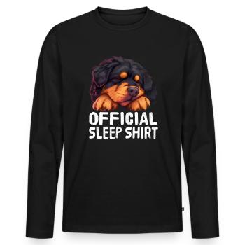 Offizielles Schlafshirt Tibetischer Mastiff - Männer Premium Bio Langarmshirt - Schwarz - Vorne - Nico (187cm)