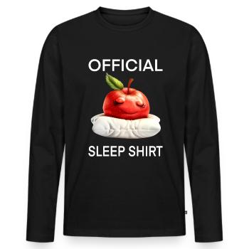 Apfel - Männer Premium Bio Langarmshirt - Schwarz - Vorne - Nico (187cm)
