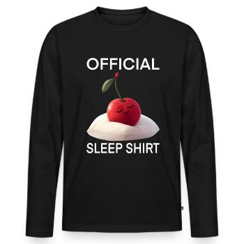 Kirsche - Männer Premium Bio Langarmshirt - Schwarz - Vorne - Nico (187cm)