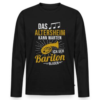 Baritonhorn Musiker Bariton Orchester Blasmusik - Männer Premium Bio Langarmshirt - Schwarz - Vorne - Nico (187cm)