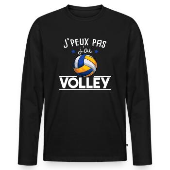 Volley Volleyball Volleyeur volleyeuse sport - T-shirt manches longues Premium bio Homme - noir - Devant - Nico (187cm)