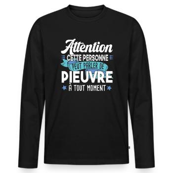 Pieuvre Poulpe Cadeau Humour Tentacule Mer Animal - T-shirt manches longues Premium bio Homme - noir - Devant - Nico (187cm)