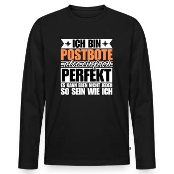 Perfekter Postbote - Männer Premium Bio Langarmshirt - Schwarz - Vorne - Nico (187cm)