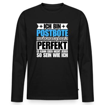 Perfekter Postbote - Männer Premium Bio Langarmshirt - Schwarz - Vorne - Nico (187cm)