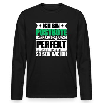 Perfekter Postbote - Männer Premium Bio Langarmshirt - Schwarz - Vorne - Nico (187cm)