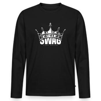 Swag Krone - T-shirt manches longues Premium bio Homme - noir - Devant - Nico (187cm)