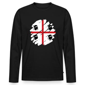 Drapeau de la Sardaigne Drapeau de la Sardaigne Drapeau de la Sardaigne - T-shirt manches longues Premium bio Homme - noir - Devant - Nico (187cm)