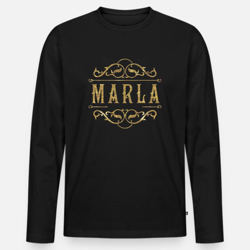 Marla gold - Männer Premium Bio Langarmshirt - Schwarz