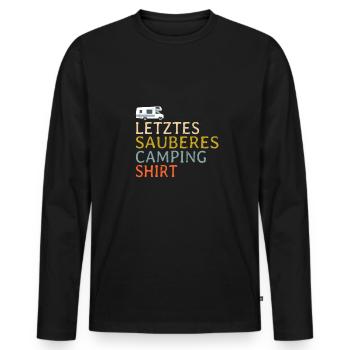 Wohnmobil Camping - Männer Premium Bio Langarmshirt - Schwarz - Vorne - Nico (187cm)