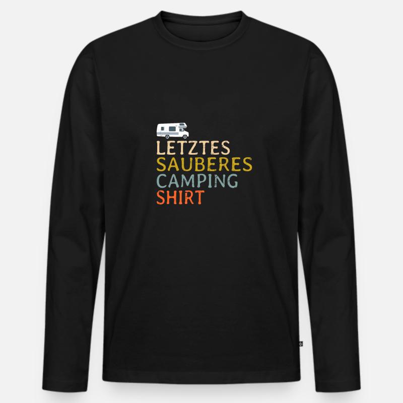 Wohnmobil Camping - Männer Premium Bio Langarmshirt - Schwarz