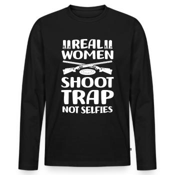 Trapschießen | Schießsport Fallenschießen Geschenk - Männer Premium Bio Langarmshirt - Schwarz - Vorne - Nico (187cm)