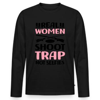 Trapschießen | Schießsport Fallenschießen Geschenk - Männer Premium Bio Langarmshirt - Schwarz - Vorne - Nico (187cm)
