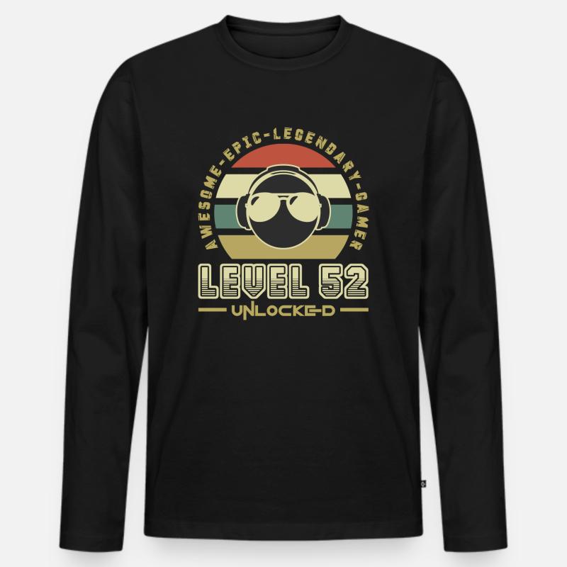 Stufe 52 - Männer Premium Bio Langarmshirt - Schwarz