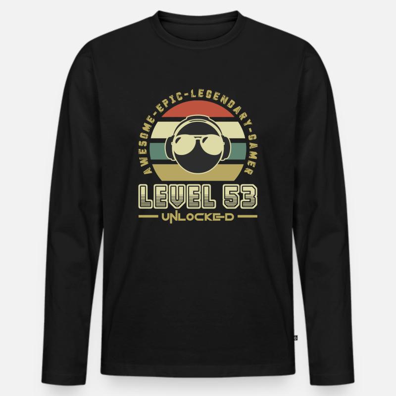 Stufe 53 - Männer Premium Bio Langarmshirt - Schwarz