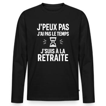J’suis à la retraite,cadeau départ à la retraite - T-shirt manches longues Premium bio Homme - noir - Devant - Nico (187cm)