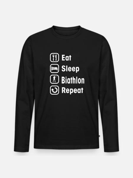 biathlon - Männer Premium Bio Langarmshirt - Schwarz
