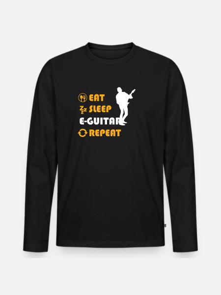 E-Guitar Graphic Shirt - Men's Premium Organic Long Sleeve Shirt - black