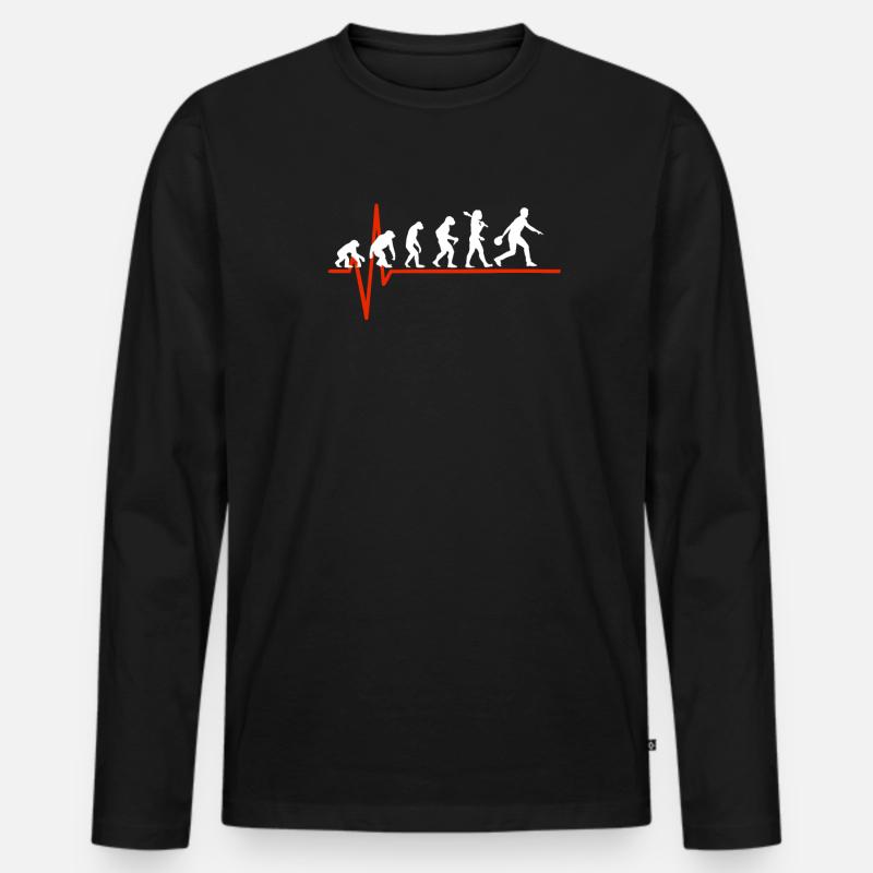 Bowling Heartbeat - EVOLUTION DU BOWLING - T-shirt manches longues Premium bio Homme - noir