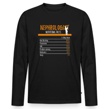 Ingrédients néphrologues - T-shirt manches longues Premium bio Homme - noir - Devant - Nico (187cm)