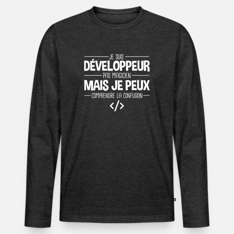 Je suis développeur humour programmeur codeur code T-shirt manches longues Premium bio Homme