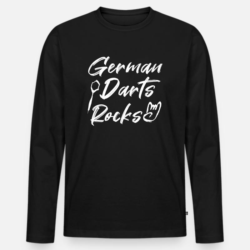 German Darts Rocks - Männer Premium Bio Langarmshirt - Schwarz