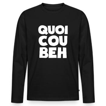 Quoicoubeh t'as les cramptés apanyan jeunesse - T-shirt manches longues Premium bio Homme - noir - Devant - Nico (187cm)