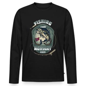 Circuit de pêche en Norvège - 2025 - T-shirt manches longues Premium bio Homme - noir - Devant - Nico (187cm)