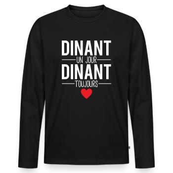 Dinant un jour dinant toujours habitant dinant - T-shirt manches longues Premium bio Homme - noir - Devant - Nico (187cm)