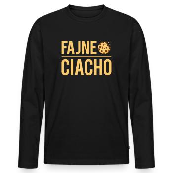 Fajne ciacho beau gosse polonais - T-shirt manches longues Premium bio Homme - noir - Devant - Nico (187cm)