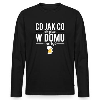 Co jak co ale piwo w domu musi byc - T-shirt manches longues Premium bio Homme - noir - Devant - Nico (187cm)