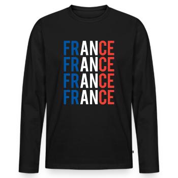 Idée cadeau français fier fierté française - T-shirt manches longues Premium bio Homme - noir - Devant - Nico (187cm)