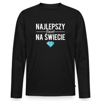 Najlepszy facet na swiecie polonais humour - T-shirt manches longues Premium bio Homme - noir - Devant - Nico (187cm)