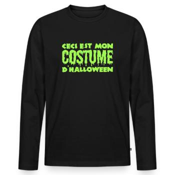 Ceci est mon costume d'halloween déguisement drôle - T-shirt manches longues Premium bio Homme - noir - Devant - Nico (187cm)