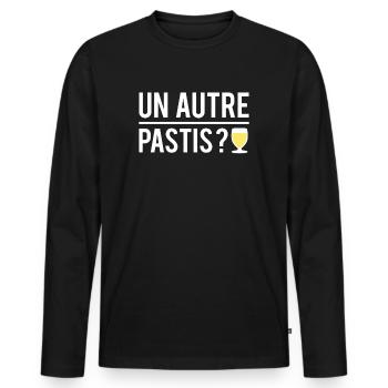 Un autre pastis alcool jaune apéro humour - T-shirt manches longues Premium bio Homme - noir - Devant - Nico (187cm)