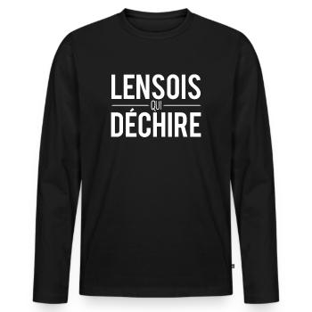 Lensois qui déchire habitant lens ville france - T-shirt manches longues Premium bio Homme - noir - Devant - Nico (187cm)
