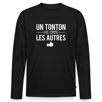 Un tonton pas comme les autres meilleur tonton - T-shirt manches longues Premium bio Homme - noir - Devant - Nico (187cm)