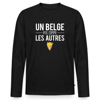 Un belge pas comme les autres belgique humour - T-shirt manches longues Premium bio Homme - noir - Devant - Nico (187cm)